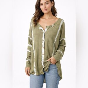 NWOT Free People Intimately Free Little Dream Tie Dye Top Green - Size M